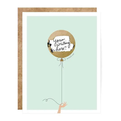 Mint & Gold Balloon - Birthday/Everyday Scratch-Off Greeting Card