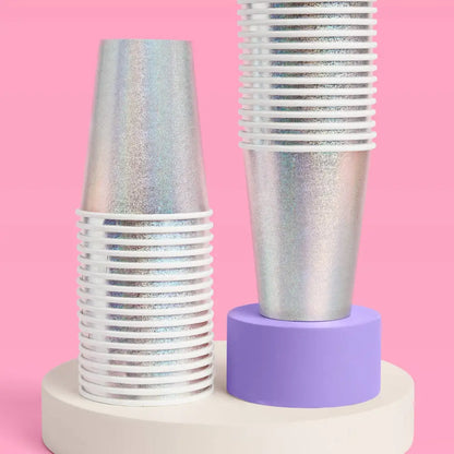 Shimmer Cups - 50 Paper Cups, Iridescent Birthday Party