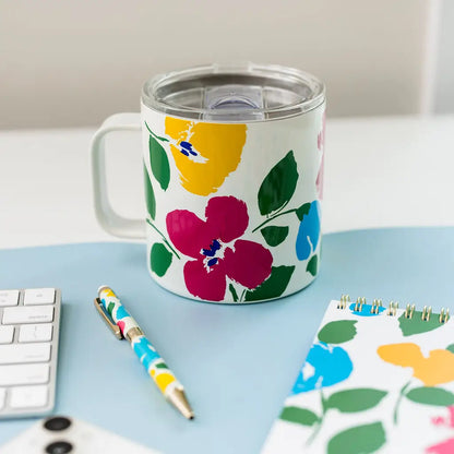 Stainless Steel Coffee Mug, Painterly Bouquet