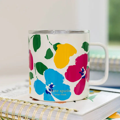 Stainless Steel Coffee Mug, Painterly Bouquet