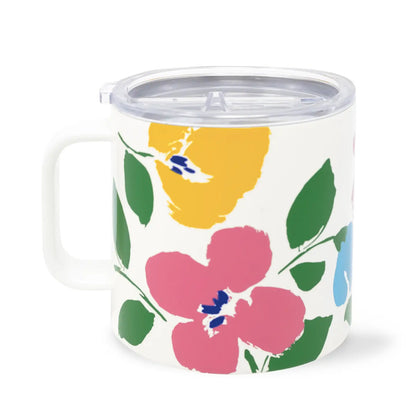 Stainless Steel Coffee Mug, Painterly Bouquet