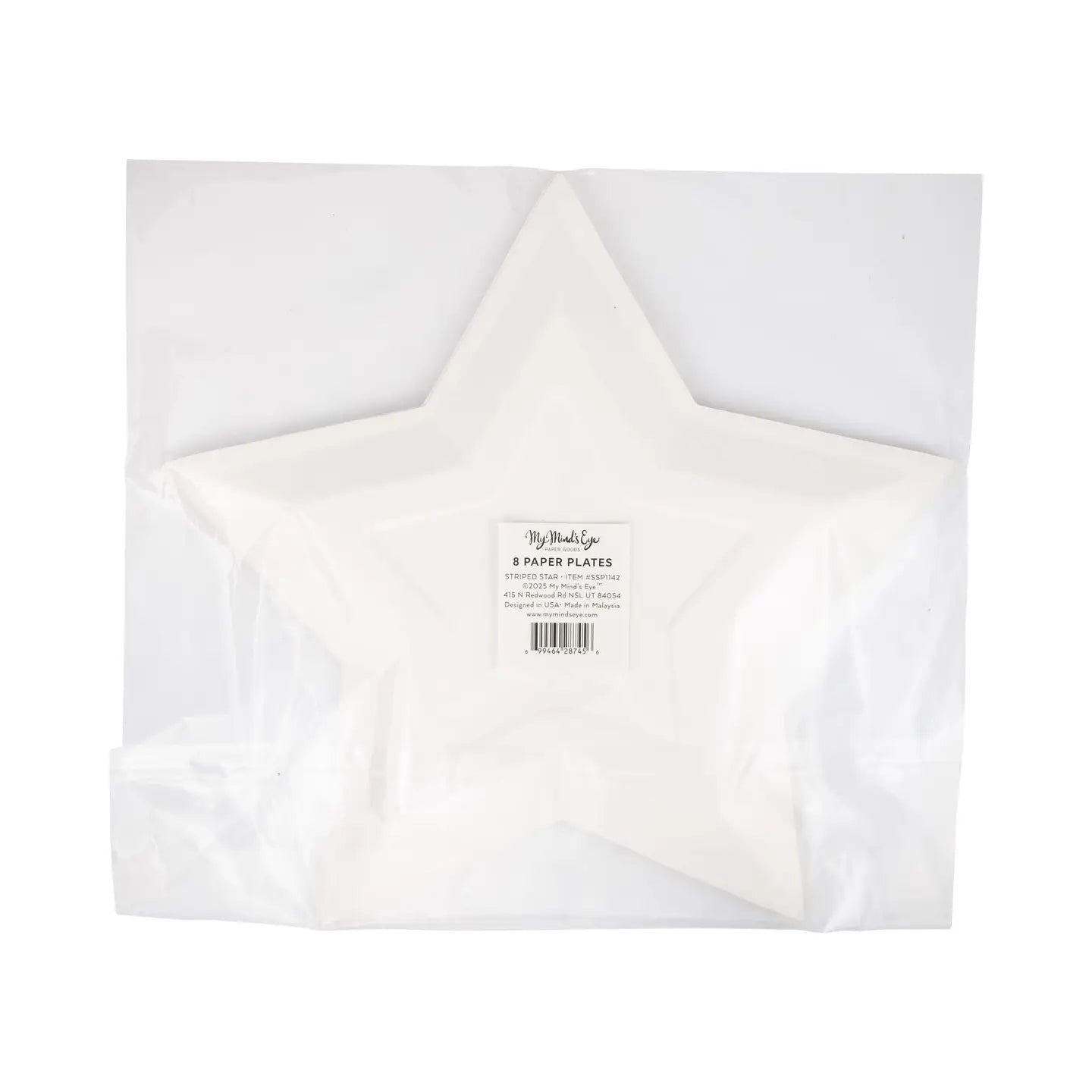Striped Star Shaped Paper Plate