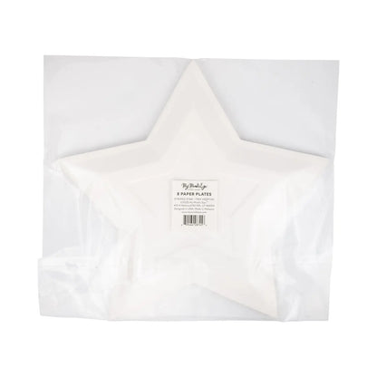 Striped Star Shaped Paper Plate