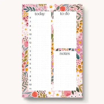Summer Meadows Hourly Planner Notepad