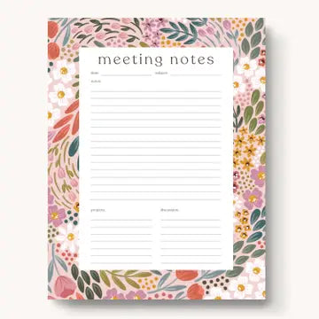 Summer Meadows Meeting Notes Notepad