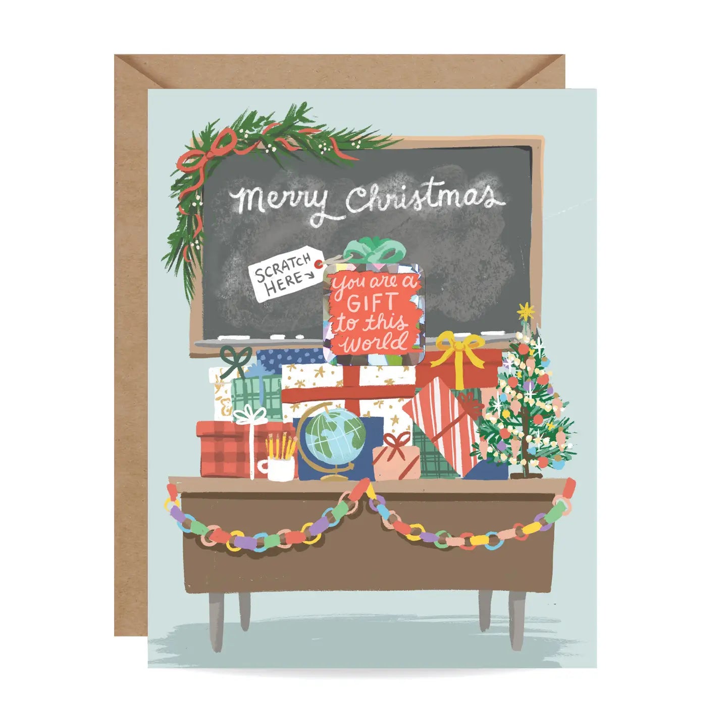 Teacher Christmas Scratch-Off Greeting Card