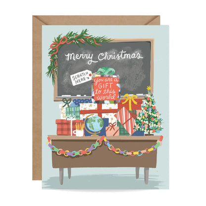 Teacher Christmas Scratch-Off Greeting Card