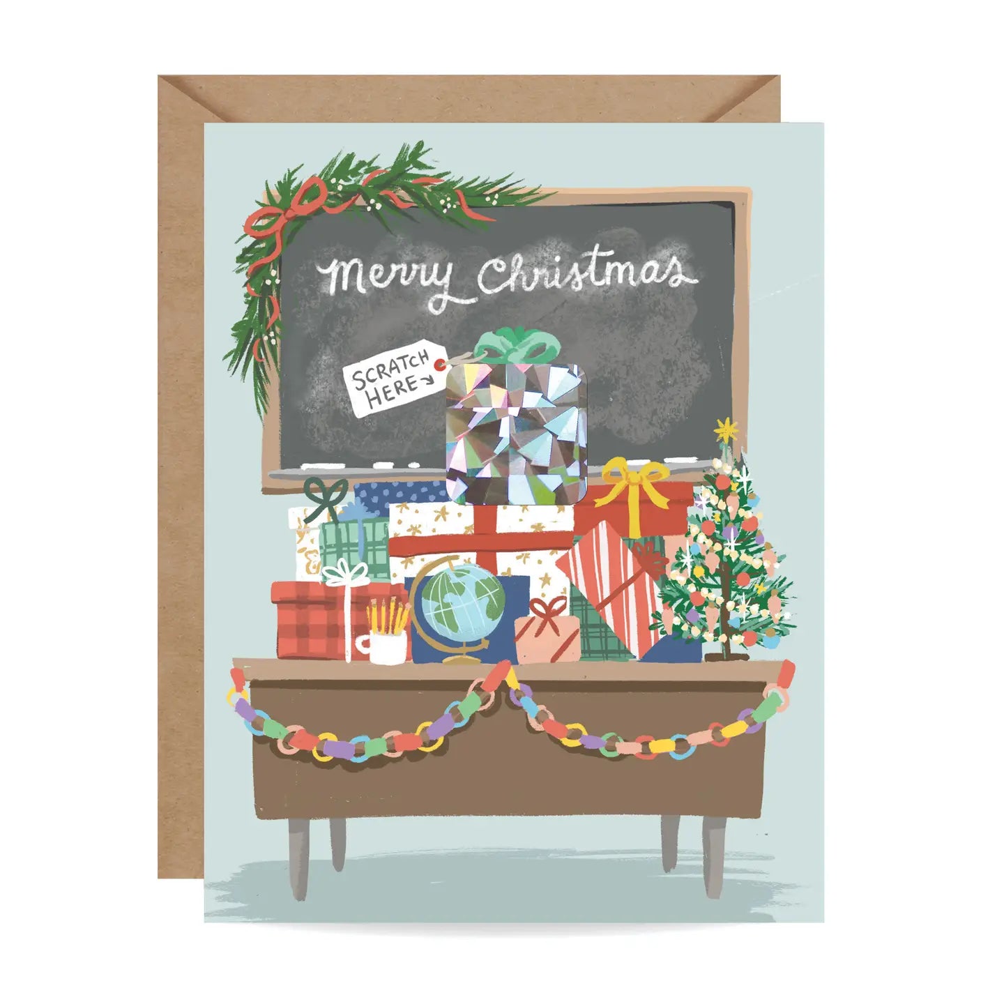Teacher Christmas Scratch-Off Greeting Card