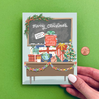 Teacher Christmas Scratch-Off Greeting Card