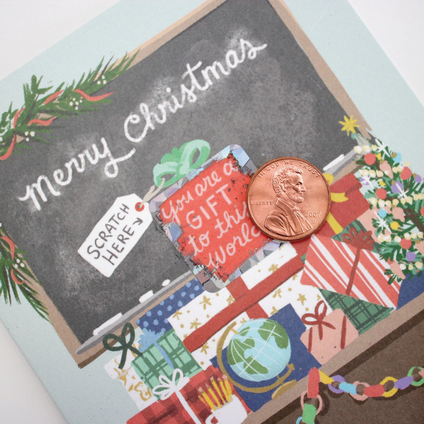 Teacher Christmas Scratch-Off Greeting Card