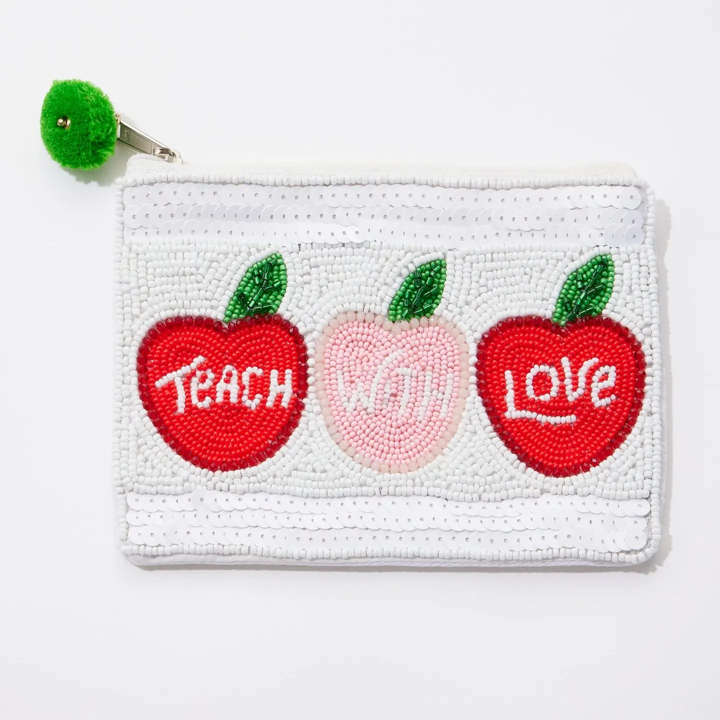 Teach with Love Beaded Coin Pouch