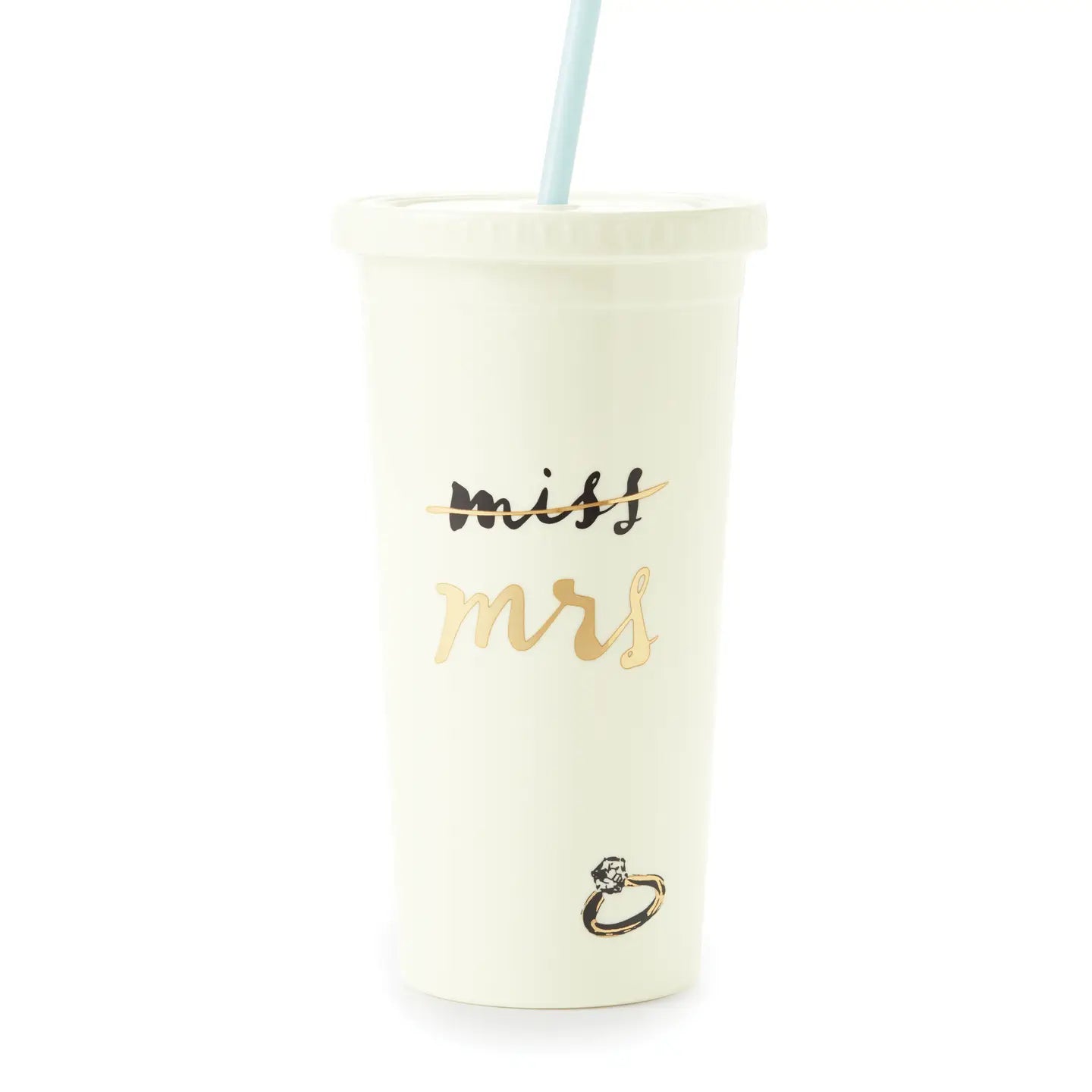 Tumbler with Straw, Miss To Mrs.