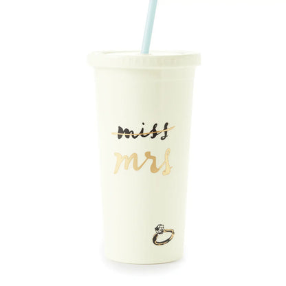 Tumbler with Straw, Miss To Mrs.