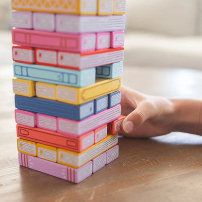 Tumbling Book Stack - Wooden Block Stacking & Balance Game