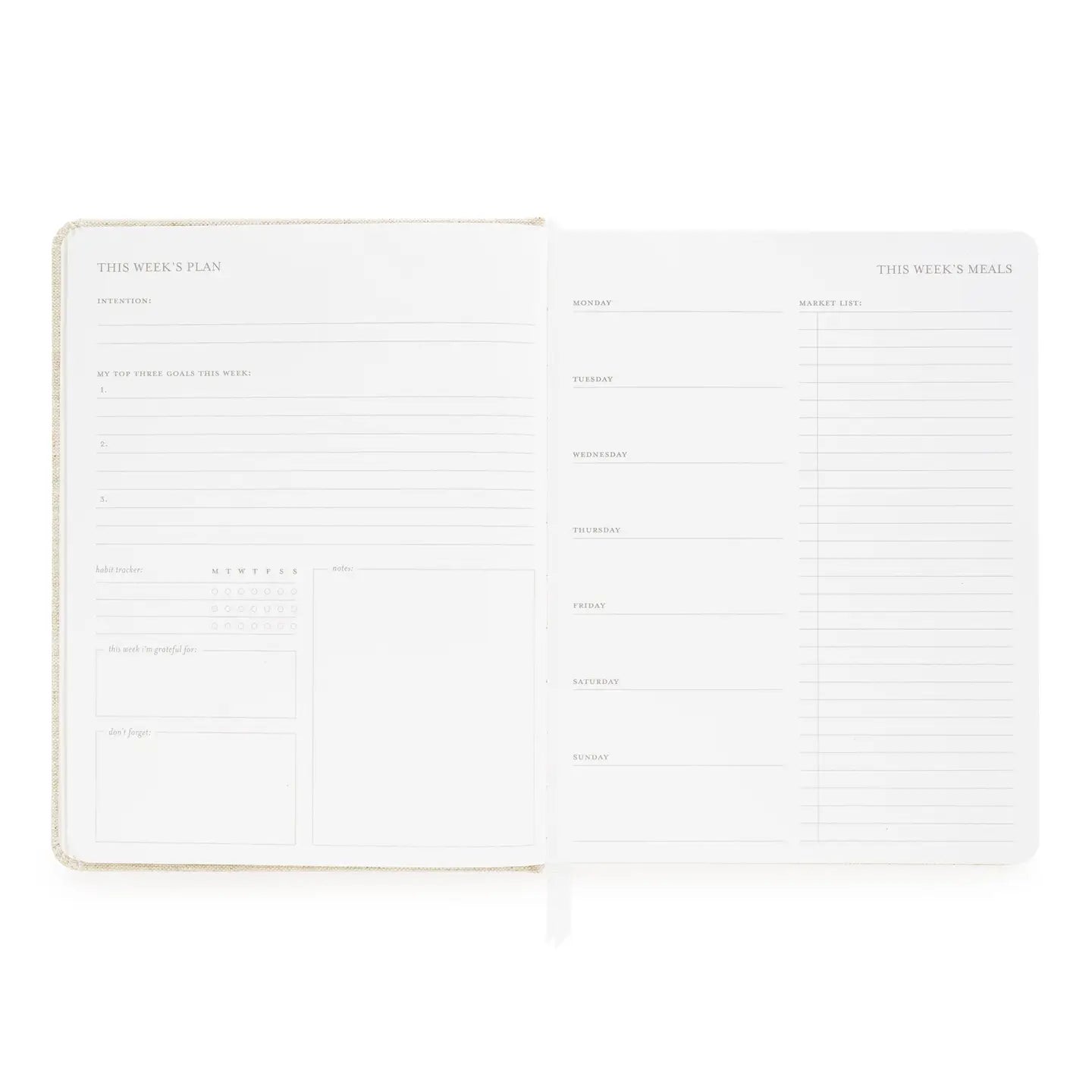 Undated Daily Planner, Flax