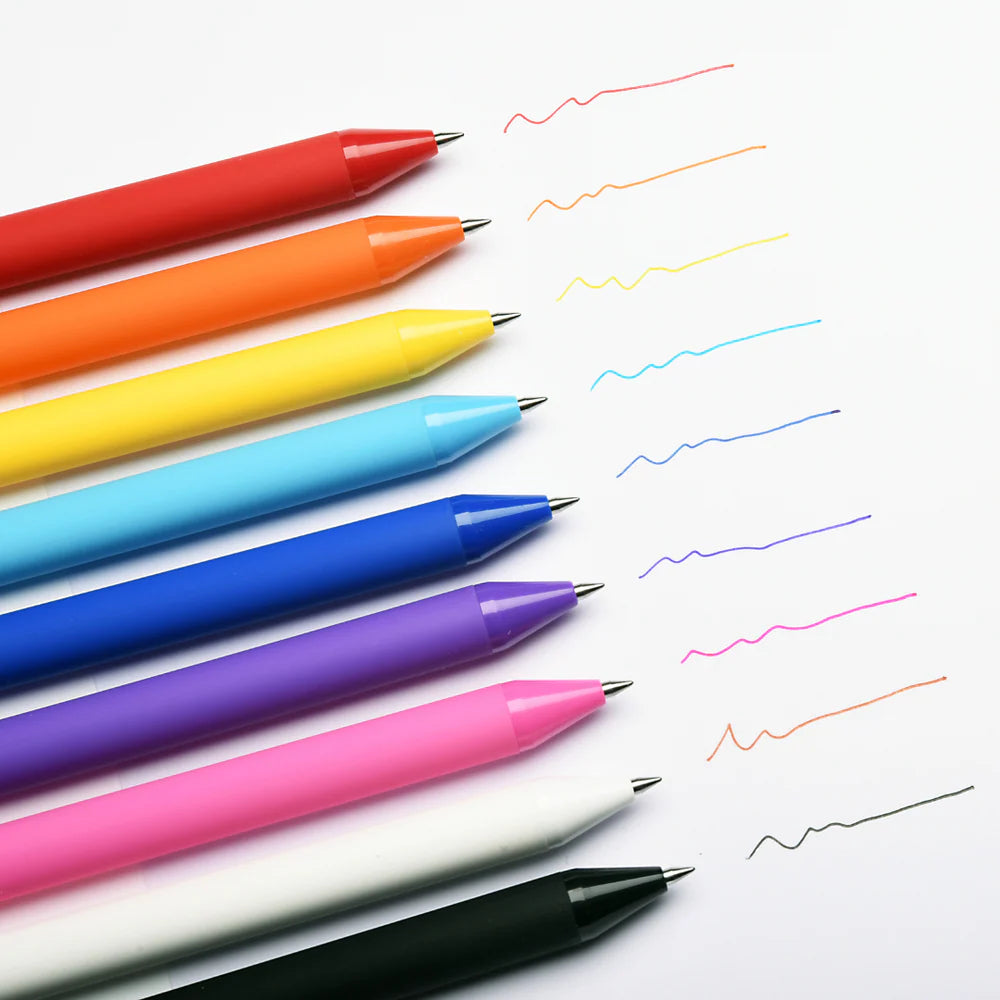Soft touch gel ink pen