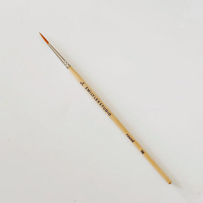 Watercolor Paintbrush Set of Five Wood Brushes