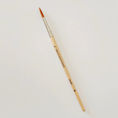 Watercolor Paintbrush Set of Five Wood Brushes