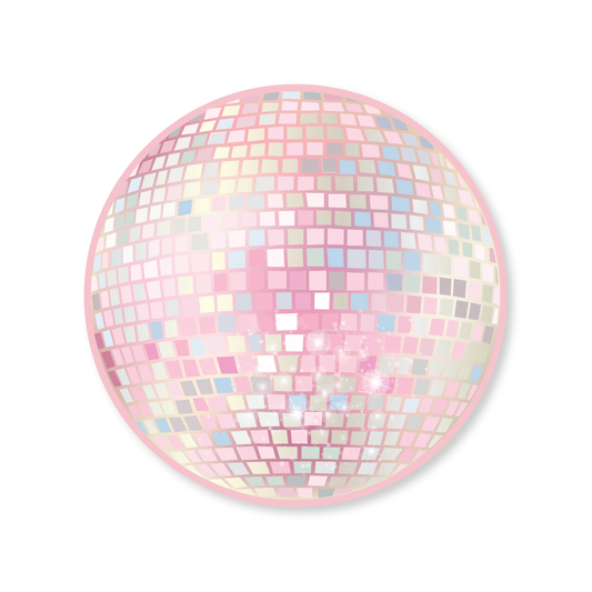 Pink Disco Ball Plates