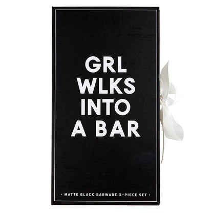 Matte Black Barware Book Box
