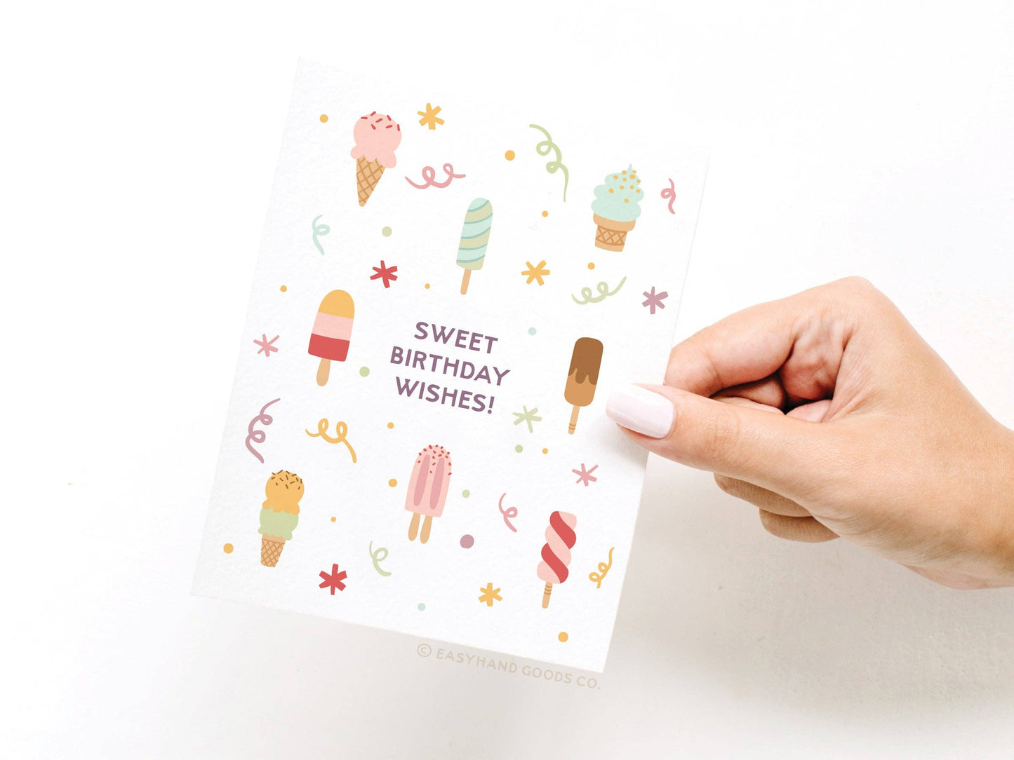 Sweet Birthday Wishes Ice Cream Greeting Card