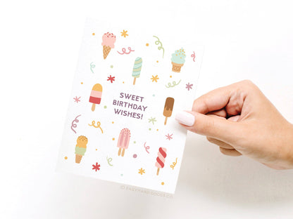 Sweet Birthday Wishes Ice Cream Greeting Card