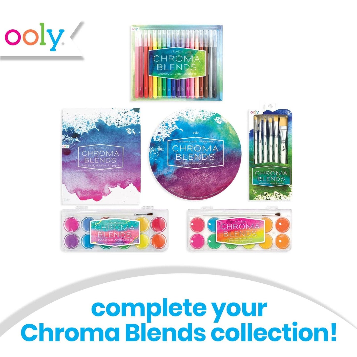 Chroma Blends Watercolor Brush Markers - Set of 18