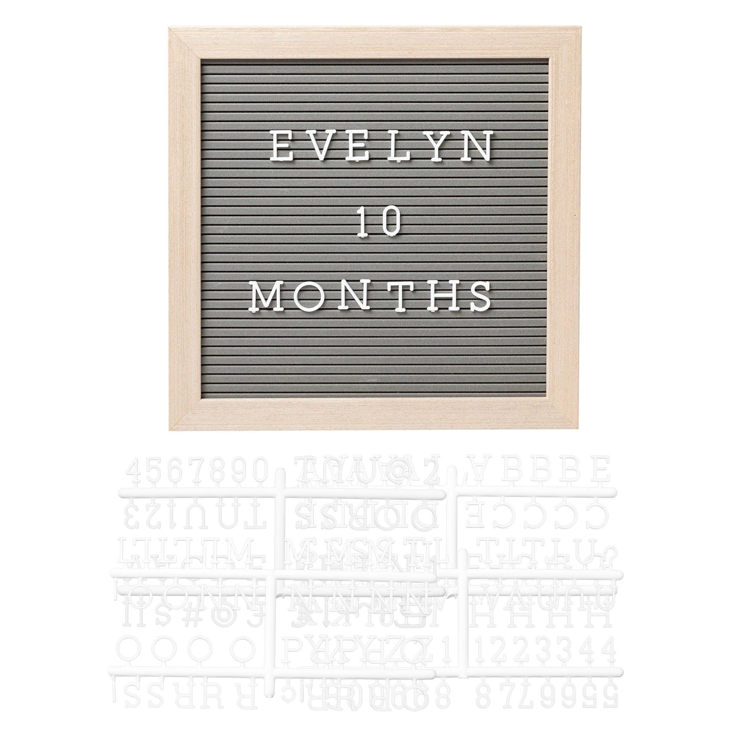 Wooden Letterboard Set, Gray