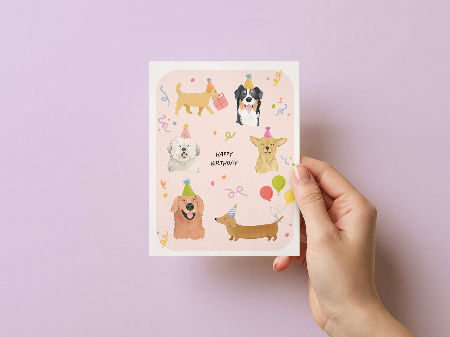 Party Pups | Cute Dog Birthday Greeting Card 