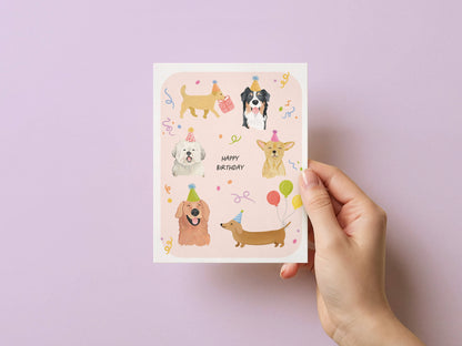 Party Pups | Cute Dog Birthday Greeting Card 