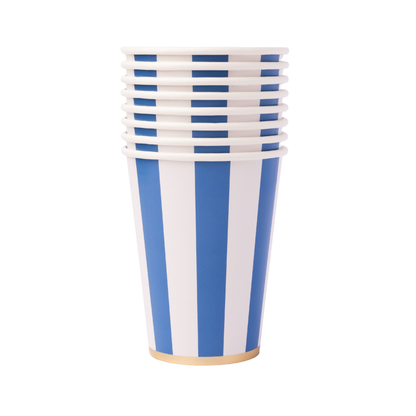 Palisades Blue Signature Cabana Stripe Cups