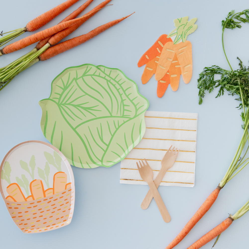 Bunnies In The Garden Carrot Bunch Large Napkins