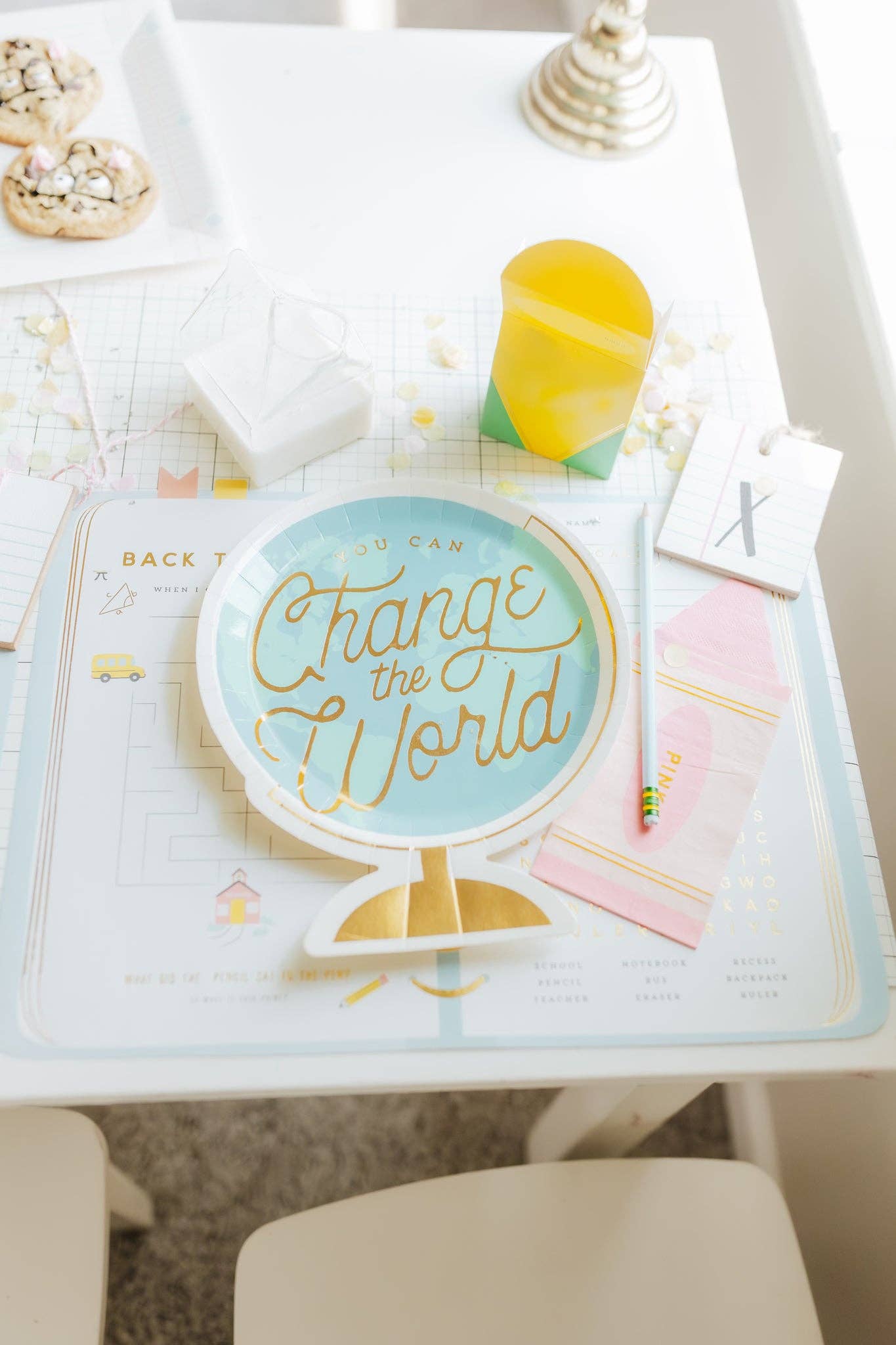 Back To School Globe Paper Plate
