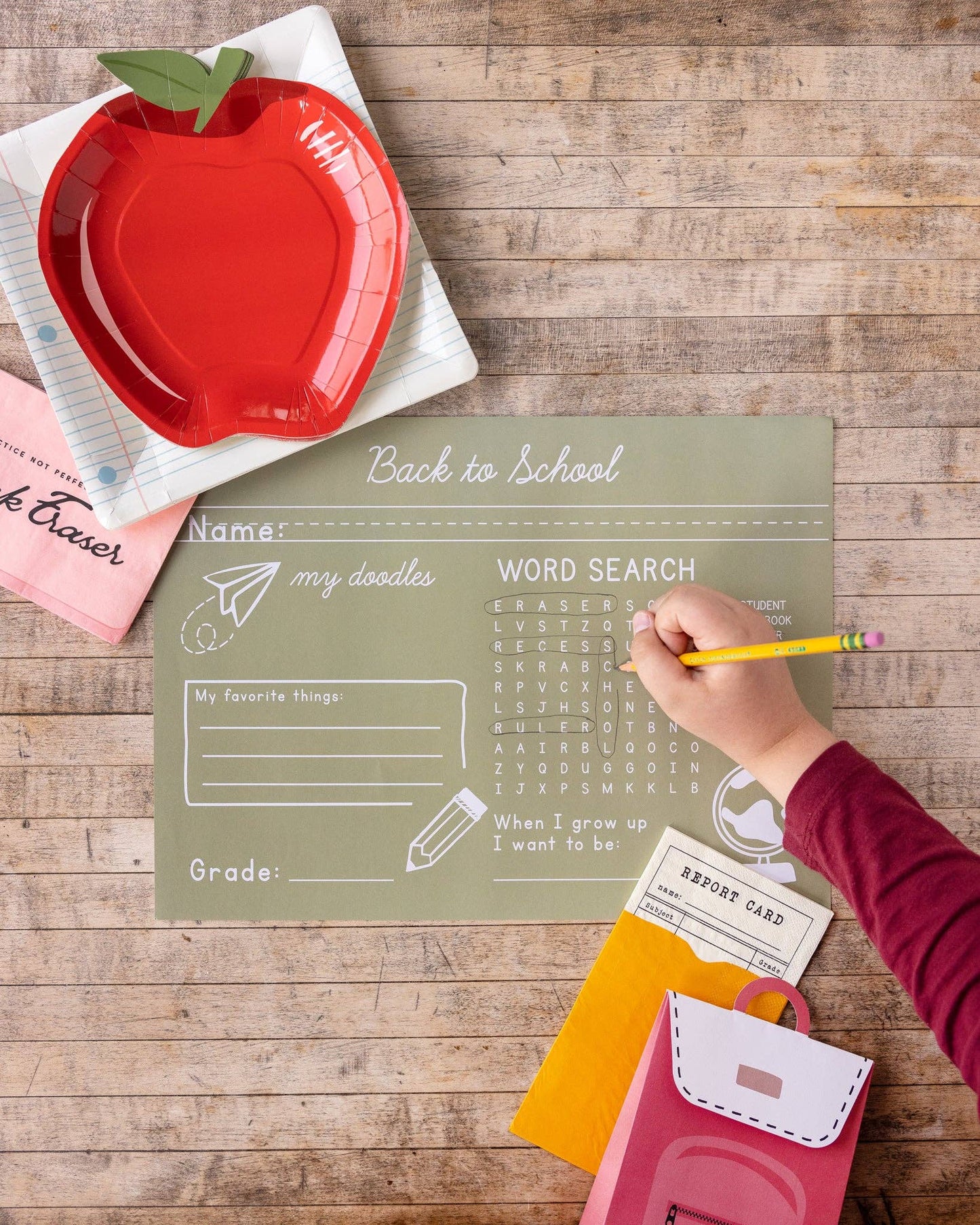 Back To School Notebook Paper Plate