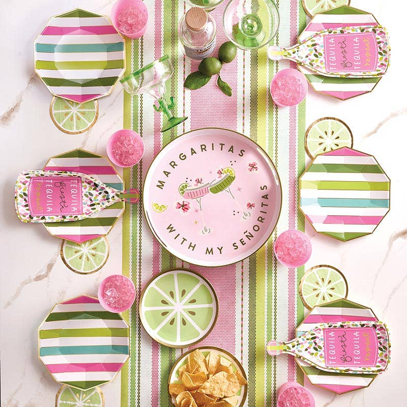 Shaped Paper Plates - Tequila Siesta Tequila Repeat - 8ct: Paper / 12" x 5" h