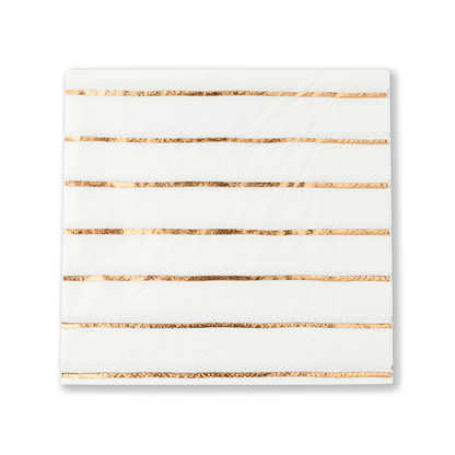 Frenchie Metallic Striped Large Napkins - 16 Pk. - Gold