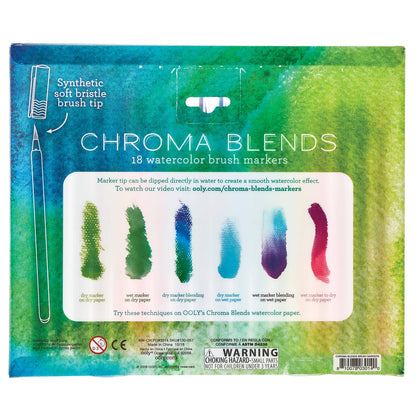 Chroma Blends Watercolor Brush Markers - Set of 18