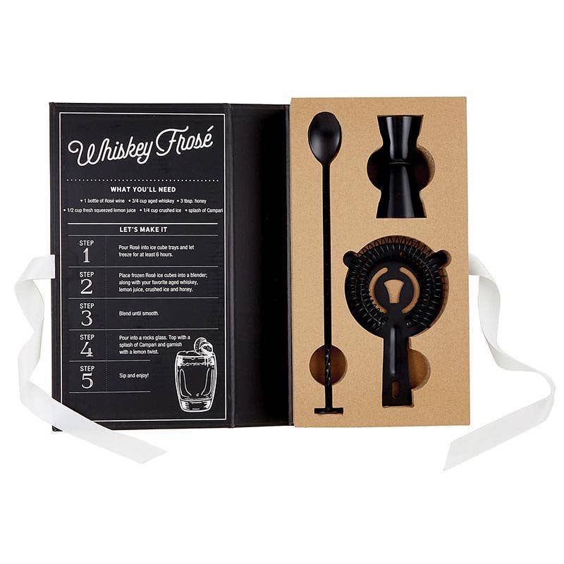 Matte Black Barware Book Box