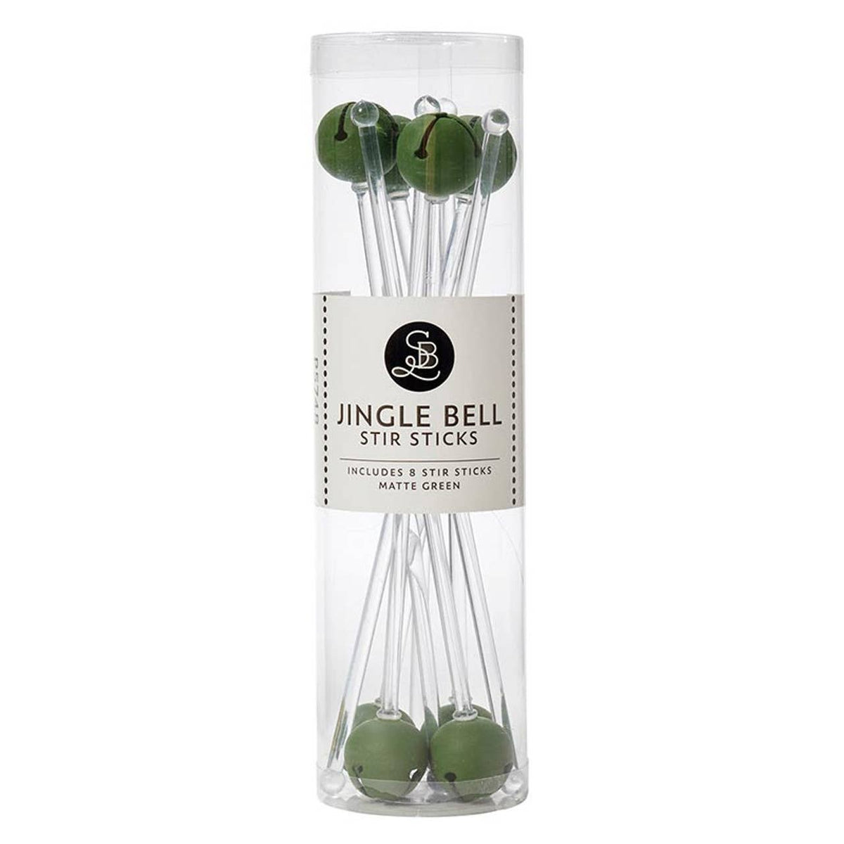 Jingle Bell Stir Sticks - Matte Green