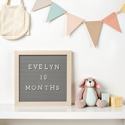Wooden Letterboard Set, Gray