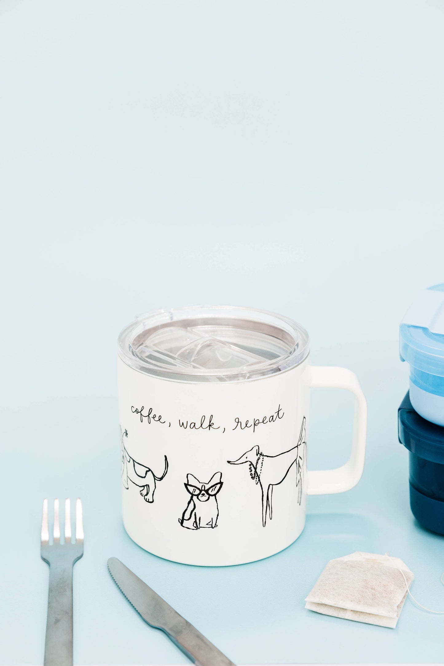 Stainless Steel Coffee Mug, Dog Party
