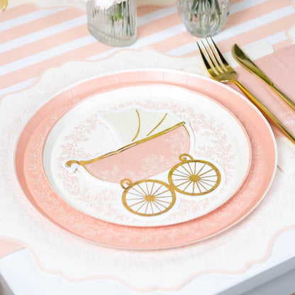 Pink Baby Carriage Beverage Napkins