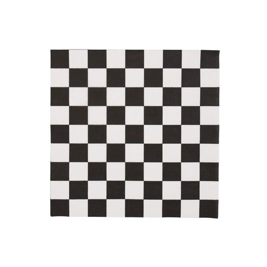 Black And White Signature Checker Napkins