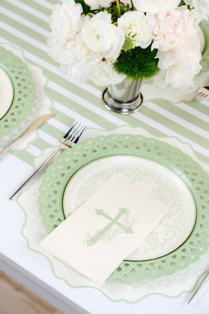 Sage Cross Floral Elegance Guest Towels