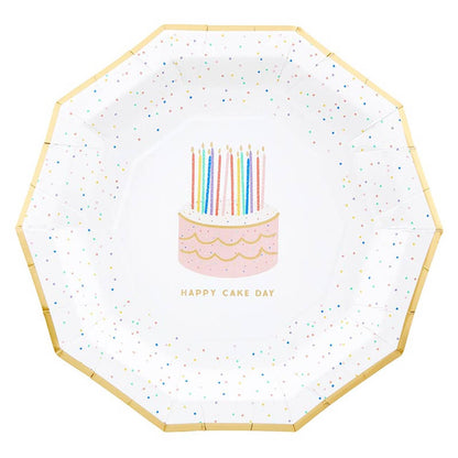 Decagon Paper Plates - Happy Cake Day