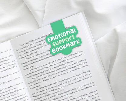 Funny Magnetic Bookmarks, Emotional Support Bookmark: Clear Cello Sleeve