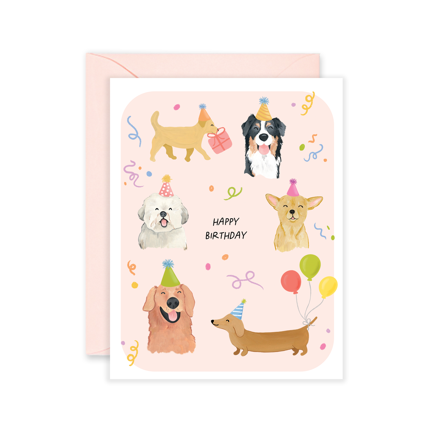 Party Pups | Cute Dog Birthday Greeting Card 