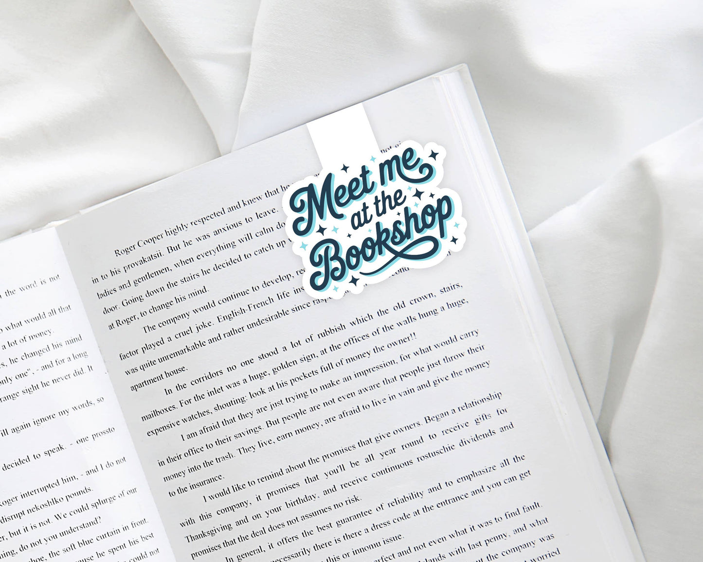 Magnetic Bookmark, Bookish Gifts - Meet me at the Bookshop: Clear Cello Sleeve