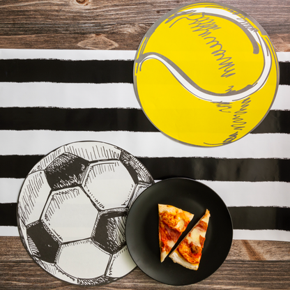 Black & White Stripe Paper Table Runner