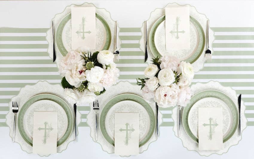 Sage Cross Floral Elegance Guest Towels